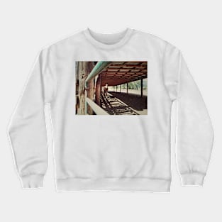 Horse stable. Canadian countryside with farm animal concept. Crewneck Sweatshirt